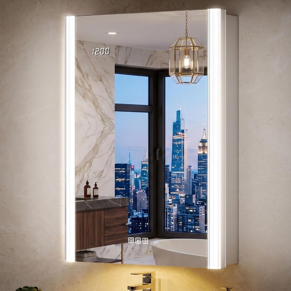 Smart Home Living Room - 20x32 Beleuchteter Medizinschrank-Spiegel mit Lichtern &