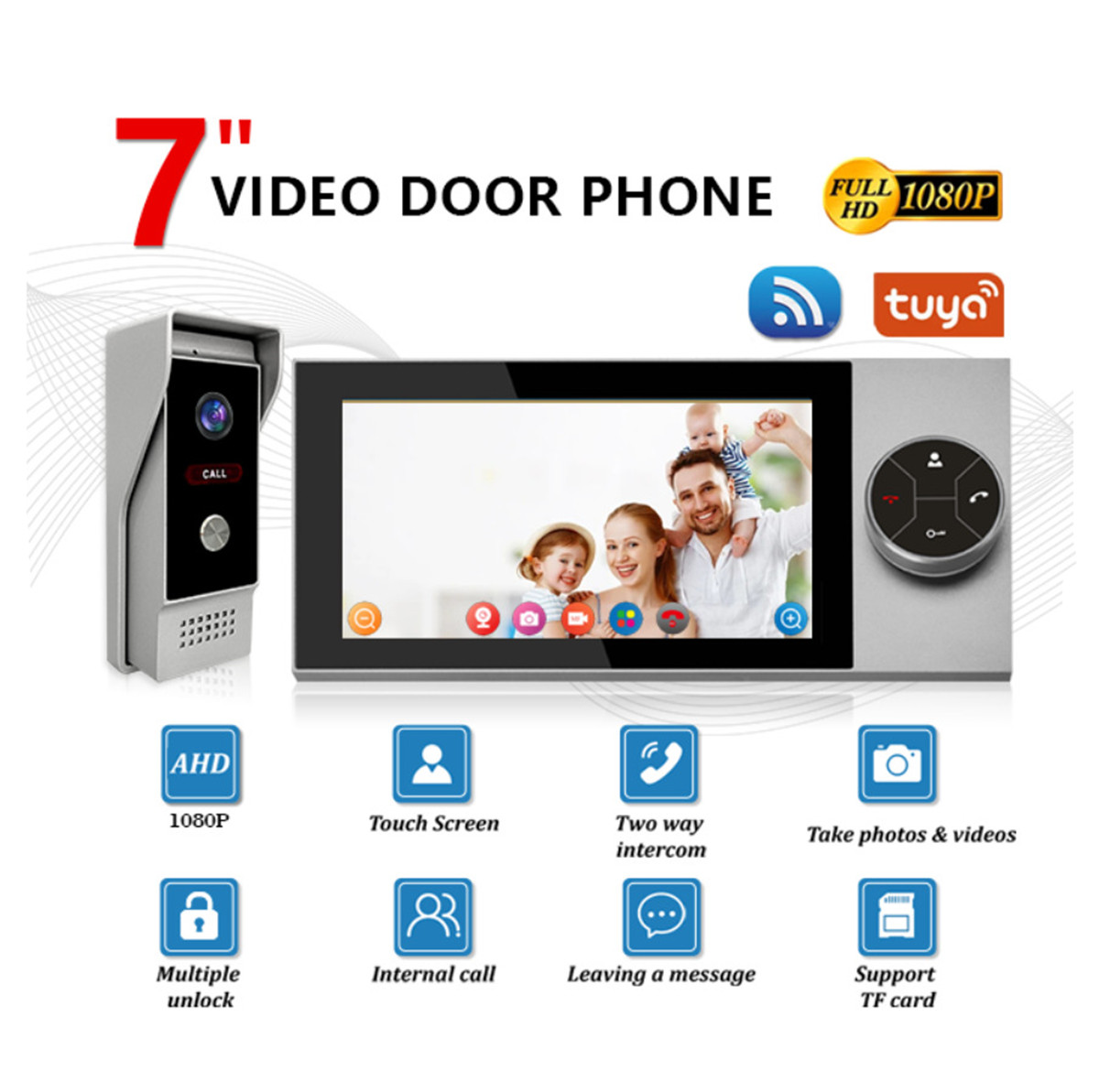 Wifi Doorbell Camera - 7 Zoll IPS-Bildschirm 2MP Tuya APP