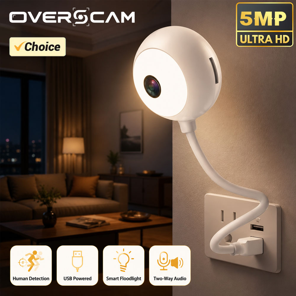 Smart Home Windows App - 5MP Mini WLAN USB-Steckkamera mit Bewegungserkennung,