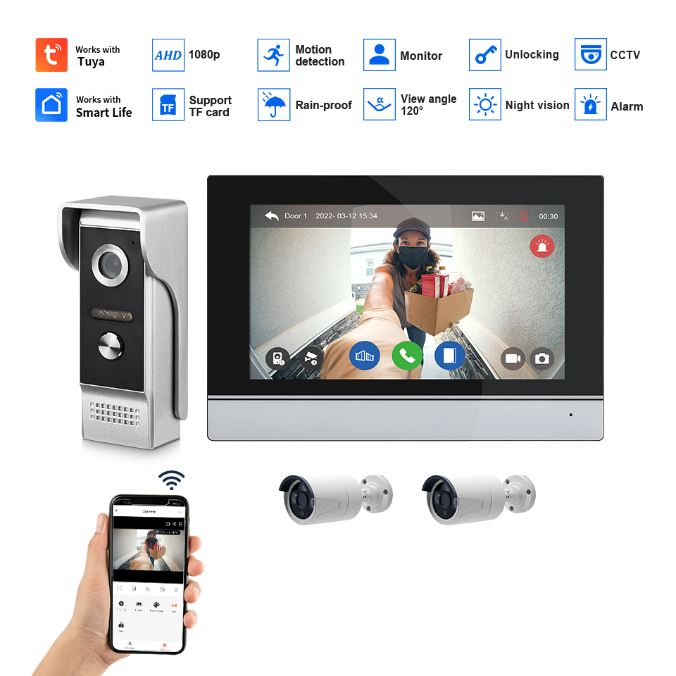 7 zoll IPS Bildschirm 2MP Tuya – Wifi Doorbell Camera Bewertung und Preis